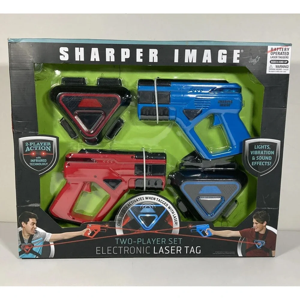 Sharper Image 2-Player Electronic Laser Tag Infrared Technology Lights Sound NIB